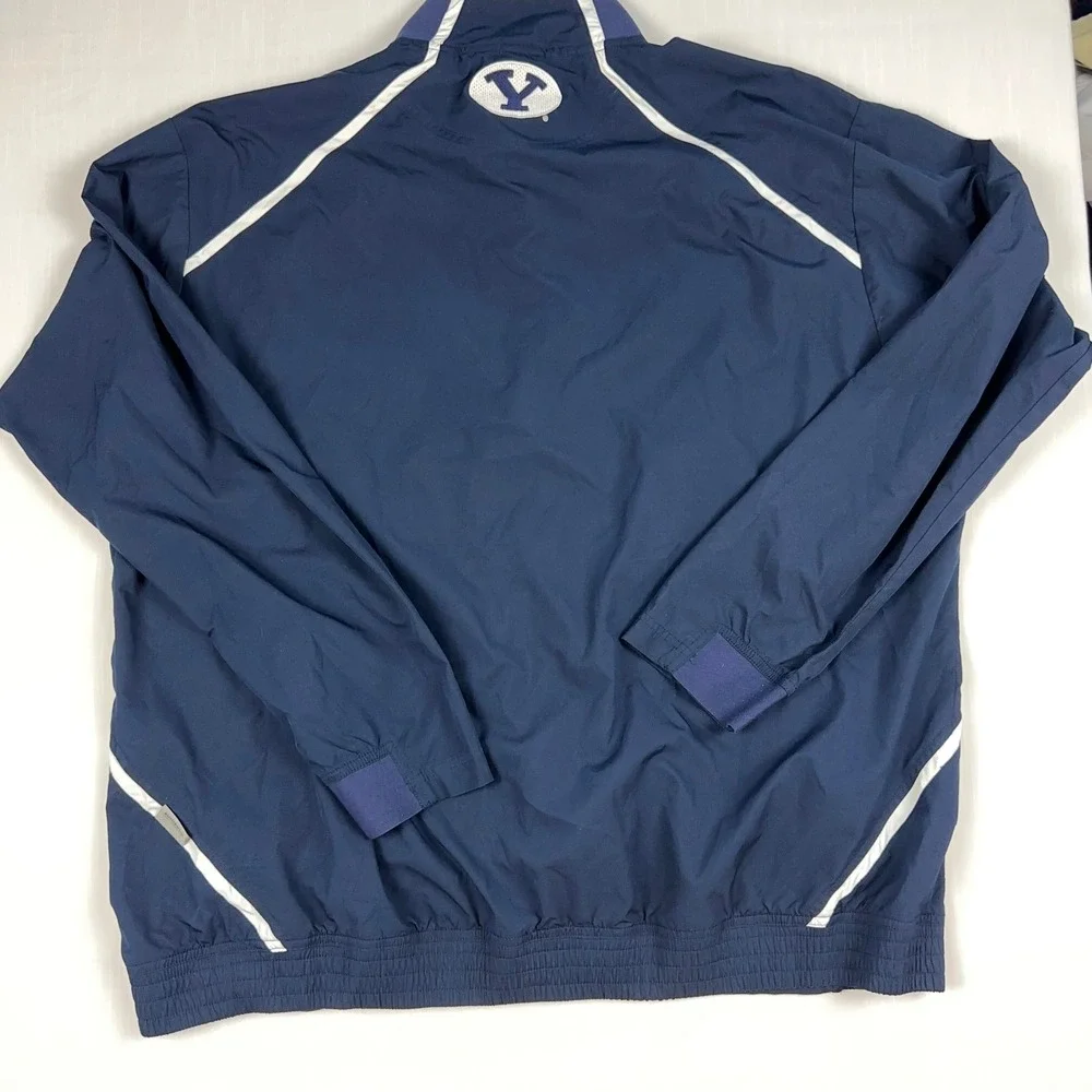 Nike BYU Brigham Young Cougars Windbreaker Jacket Navy XL NikeFit Team Issued